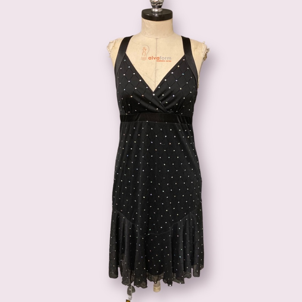 Black Shimmer R&M Richards Vintage Dress